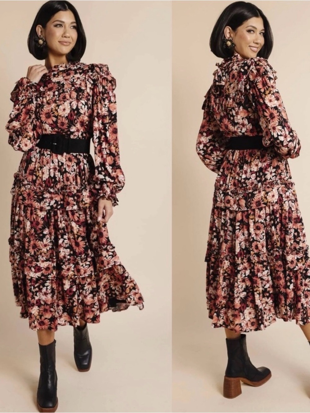 Rachel Parcell Autumn Bouquet
Tiered Midi Dress Size 16 - Picture 10 of 10